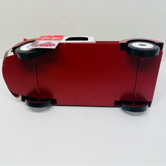 Red Metal Truck Snowy Trees Decoration Centerpiece Farmhouse NEW, Vintage Look! - Picture 8 of 12